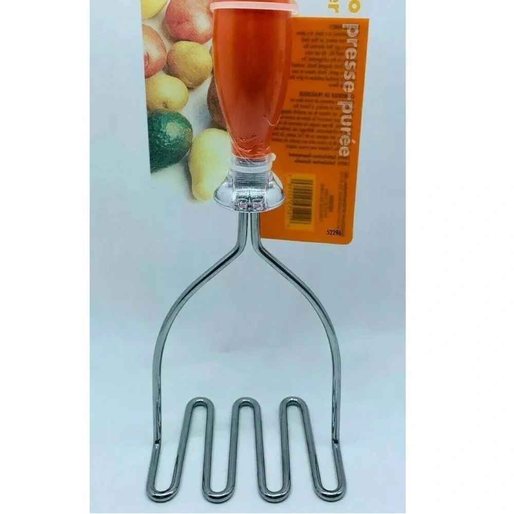 GOURMET Potato Masher Stainless Steel By Pro Fresh Retro Manual Vintage Orange